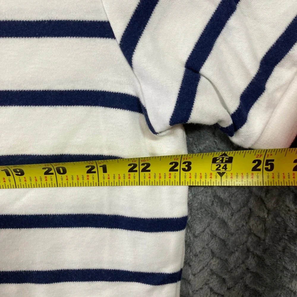 Polo Ralph Lauren Polo Shirt Mens L Striped White Navy Blue